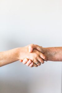 close up of a handshake